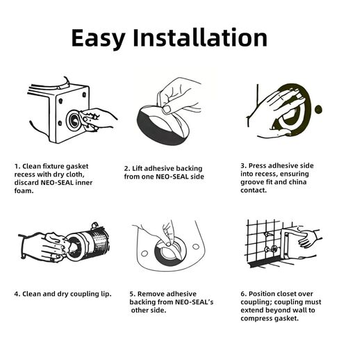 Neo-Seal Closet Gasket Kit Toilet Seal for Wall Mounted Toilets Parts New in Kuwait