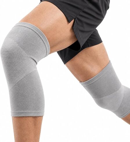 Bamboo Charcoal Knee Sleeve, 1 Pair Bamboo Knee Brace Compression Knee Support for Running, Walking, Workout, Daily Wear in Kuwait