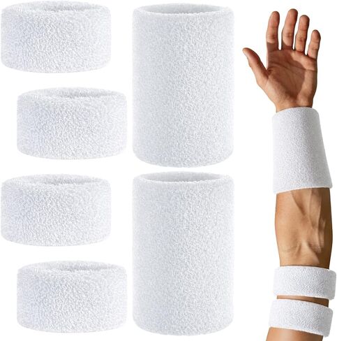 Sureio 6 Pcs Bicep Bands Wrist Bands Christian Arm Sweat Wristbands Absorbent Armband for Men Women Football Baseball Players Sports Activities Supplies in Kuwait