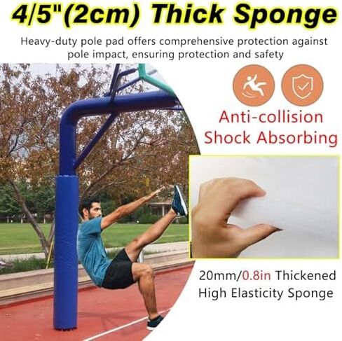 Basketball Hoop Post Padding Thick Foam Goal Protector Cushion Safety Wrap Tall Round and Pole Pad Padding Heavy Duty Fits,(Basketball Pole Pad,Outdoor Foam Pole Padding for 5ft-8ft Metal P in Kuwait