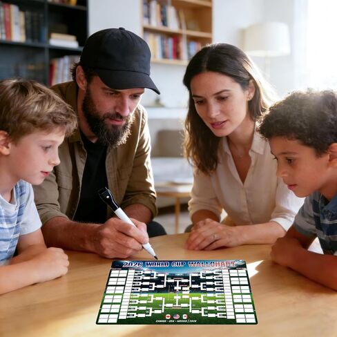 2026 World Cup Schedule Poster, Waterproof Dry Erase Thick Magnetic Set 48-Team Match Fixtures World Cup 2026 Merchandise Soccer Fan Gift Home Decor 1.31x0.98In in Kuwait