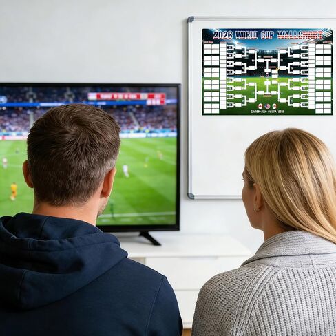 2026 World Cup Schedule Poster, Waterproof Dry Erase Thick Magnetic Set 48-Team Match Fixtures World Cup 2026 Merchandise Soccer Fan Gift Home Decor 1.31x0.98In in Kuwait