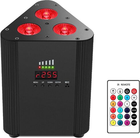 Battery Powered Stage Par Lights - 4IN1 RGBW Full Color LED - 6H All-Color Runtime - Remote & DMX Control - Rechargeable Uplights for DJ Event Live Show Wedding Party Church - 2 Pack in Kuwait