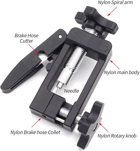 2 in 1 Bike Hydraulic Brake Hose Line Cutter and Bike Hydraulic Brake Line Fitting Insert Tool Oil Brake Needle Driver Installation in Kuwait