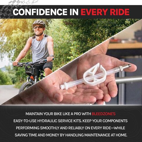 BleedZone 2 Pack M5 Bleed Hose Fittings for RockShox Reverb, SRAM, Avid & Formula, Bike Brake Bleeder Kit Adapter with Hose, Hydraulic Disc Brake System Bleeding Tools for MTB Service & Maintenance in Kuwait