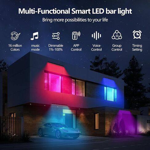 Linkable Smart RGBCW Wall Washer Light Bar 90W – 2700K-6500K Tunable White LED Bar with App & RF Remote, 16 Million Color Changing Wash Lights, IP65 Stage Light for Wall Wash Lighting in Kuwait