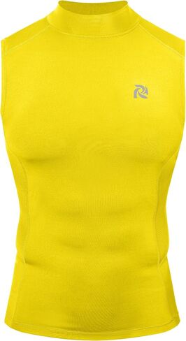 Sleeveless Compression Shirt Men, Mock Turtleneck Gym Tank Top, Athletic Workout Base Layer for Running Training in Kuwait