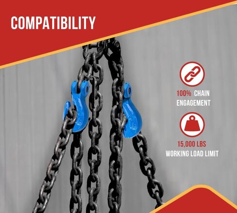 Mytee Products (2 Pack) 1/2" x 10' G100 High Grade Transportation Chain W/Grab Hook, 15,000 lbs WLL in Kuwait