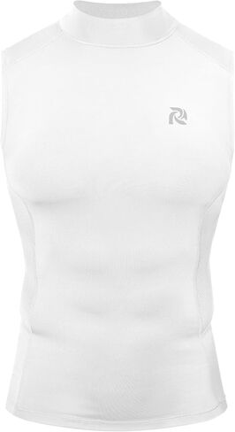 Sleeveless Compression Shirt Men, Mock Turtleneck Gym Tank Top, Athletic Workout Base Layer for Running Training in Kuwait