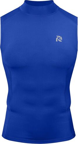 Sleeveless Compression Shirt Men, Mock Turtleneck Gym Tank Top, Athletic Workout Base Layer for Running Training in Kuwait