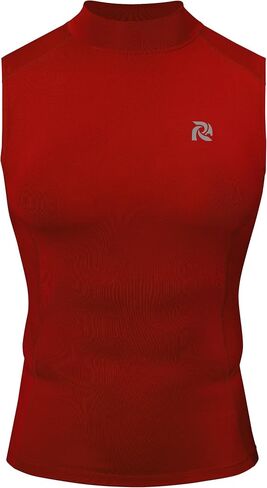Sleeveless Compression Shirt Men, Mock Turtleneck Gym Tank Top, Athletic Workout Base Layer for Running Training in Kuwait