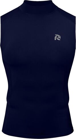Sleeveless Compression Shirt Men, Mock Turtleneck Gym Tank Top, Athletic Workout Base Layer for Running Training in Kuwait