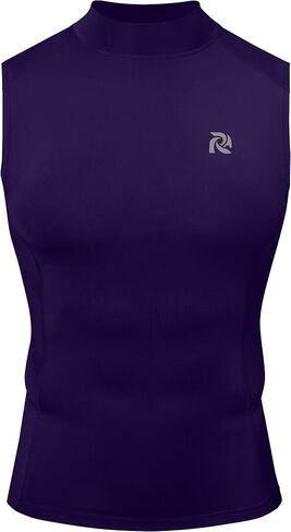 Sleeveless Compression Shirt Men, Mock Turtleneck Gym Tank Top, Athletic Workout Base Layer for Running Training in Kuwait