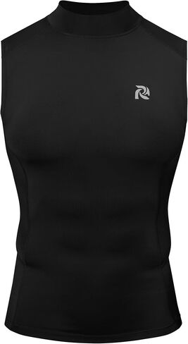 Sleeveless Compression Shirt Men, Mock Turtleneck Gym Tank Top, Athletic Workout Base Layer for Running Training in Kuwait