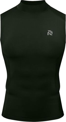 Sleeveless Compression Shirt Men, Mock Turtleneck Gym Tank Top, Athletic Workout Base Layer for Running Training in Kuwait
