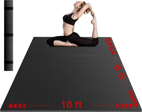 VTORY Extra Thick Large Exercise Mat, 6'x4'/7'x5'/8'x6'/10'x6'x8mm(1/3 inch) , Non-Slip, PVC, Ultra Durable, Heavy-Duty Mat, Shoes-Friendly, High-Density, Large Wide Yoga Mat, Workout Mat for Home Gym, Cardio, Strength, HIIT, MMA in Kuwait