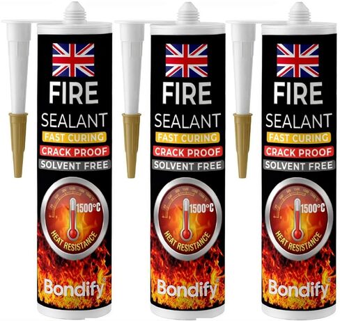 Black Fire Cement for Wood Burning Stove, High Temperature Silicone Sealant - 2750°F 3x10.1 floz SOLVENT FREE for Open Fire, Stoves, Fireplaces, Ovens Chimneys, Grills, Furnace, Furnace Cement in Kuwait