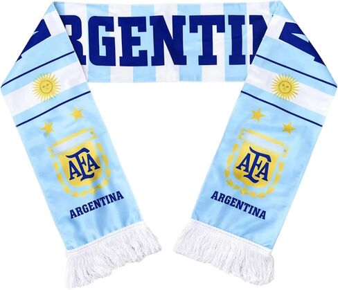 World Cup Scarf, 145x17 cm National Team Soccer Fan Scarf, World Cup 2026 Merchandise, Team Colors Display, with Fringes for Match Support in Kuwait