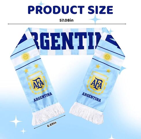 World Cup Scarf, 145x17 cm National Team Soccer Fan Scarf, World Cup 2026 Merchandise, Team Colors Display, with Fringes for Match Support in Kuwait
