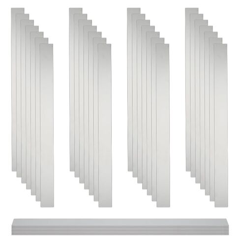 OLYCRAFT 35Pcs 7 Sizes 304 Stainless Steel Strips 12x1 Inch Rectangle Stainless Steel Strips Gap Filler Trim Strip Metal Shims Shim Stock for Home Kitchen DIY Craft Gap Filler Tools in Kuwait