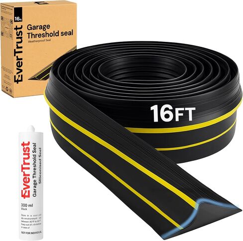 شريط عازل لعتبة المرآب بطول 10 أقدام/3 متر. طقم استبدال الشريط المطاطي EPDM المقاوم للطقس للاستخدام بنفسك. شريط + 1 قطعة 300 مل لاصق مانع للتسرب in Kuwait
