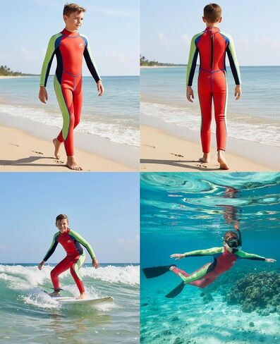 Gogokids Wetsuit Kids, 2.5mm Neoprene Thermal Swimsuit with UV Protection & Back Zipper, Full Wet Suits for Girls Boys Swimming in Cold Water, Surfing, Snorkeling in Saudi Arabia