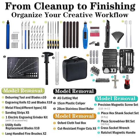 268 Pcs 3D Printer Tool Kit With Tool Bag for 3D Printer Modeler Integrates Basic Model Tools Print Nozzle Cleaning Kit Process Model Needs (Finishing Trimming Removal) in Kuwait