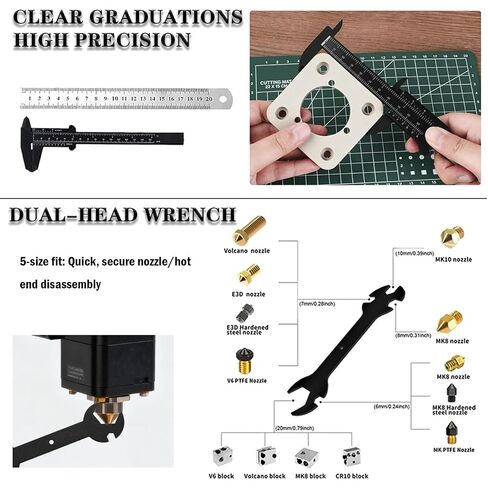 268 Pcs 3D Printer Tool Kit With Tool Bag for 3D Printer Modeler Integrates Basic Model Tools Print Nozzle Cleaning Kit Process Model Needs (Finishing Trimming Removal) in Kuwait