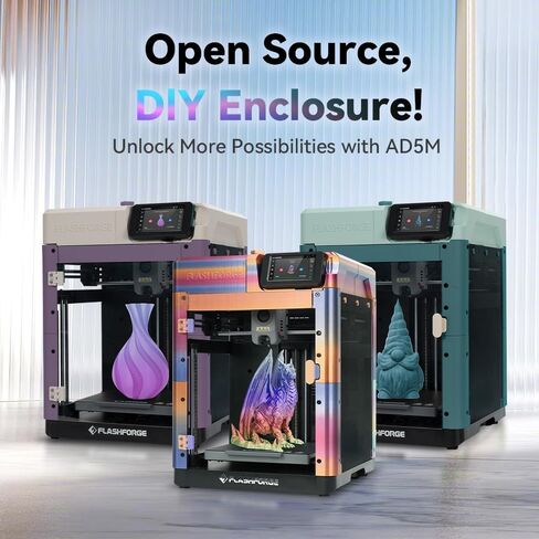 FLASHFORGE Adventurer 5M 3D Printer Enclosure Kit,3D Printer Enclosure Safer and Quieter Cover Protection,DIY Design for AD5M 3D Printer Unlock High Temperature Filament Like ABS,ASA and PC (AD5M) in Kuwait