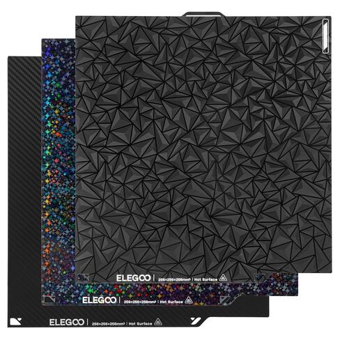 ELEGOO Centauri Carbon Build Plate 3 Pack, 256x256mm PEI Sheet Double Sided PET PEO PEY Flexible Magenetic Platform Removable Spring Steel Print Bed in Kuwait