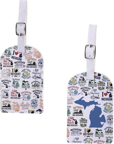 TSOTMO Michigan Gift Lake Michigan Lovers Baggage Identifier Unsalted Beach Vacation Bag Tags Destination State Keepsake Gift (MichiganMap Tag) in Kuwait