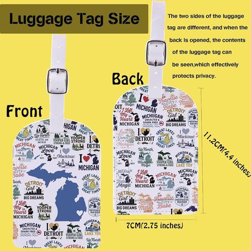TSOTMO Michigan Gift Lake Michigan Lovers Baggage Identifier Unsalted Beach Vacation Bag Tags Destination State Keepsake Gift (MichiganMap Tag) in Kuwait
