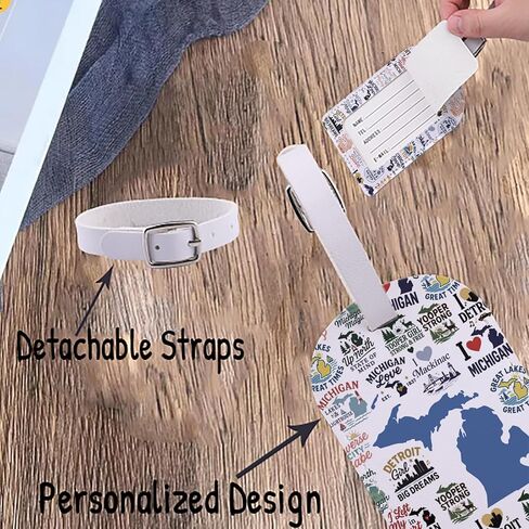 TSOTMO Michigan Gift Lake Michigan Lovers Baggage Identifier Unsalted Beach Vacation Bag Tags Destination State Keepsake Gift (MichiganMap Tag) in Kuwait