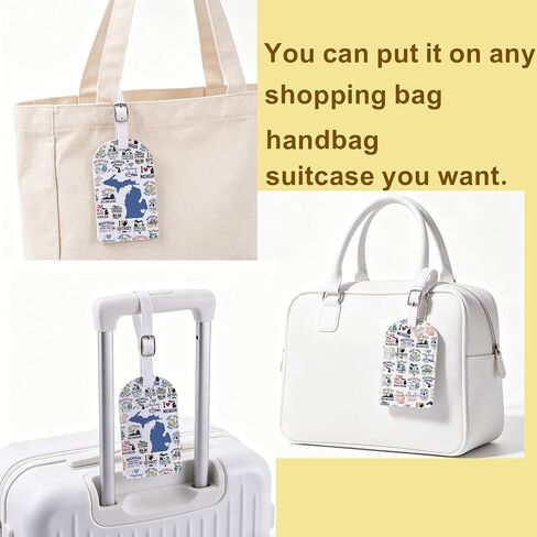 TSOTMO Michigan Gift Lake Michigan Lovers Baggage Identifier Unsalted Beach Vacation Bag Tags Destination State Keepsake Gift (MichiganMap Tag) in Kuwait