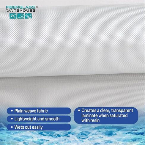 Fiberglass Warehouse 4 Ounce Fiberglass Cloth, 50 Inches Wide 110 Yard Roll | For Pool, Automotive, Boat, Surfboard or General Purpose Fiberglass Construction and Repairs in Kuwait