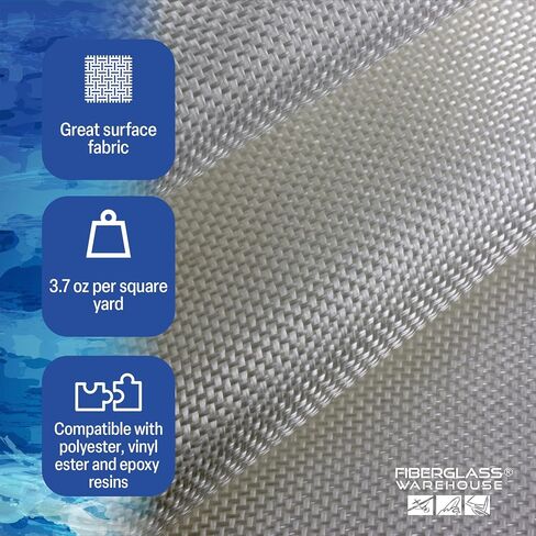 Fiberglass Warehouse 4 Ounce Fiberglass Cloth, 50 Inches Wide 110 Yard Roll | For Pool, Automotive, Boat, Surfboard or General Purpose Fiberglass Construction and Repairs in Kuwait