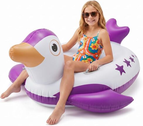 Inflatable Pool Float, Penguin Float with Handle Summer Beach Swimming Pool Floatie Lounge Floating Raft for Outdoor Party Decorations Toys for Adults Kids in Saudi Arabia