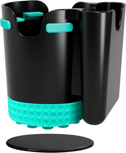 Anti-Spill Suction Cup Holder, 2-in-1 Drink & Phone Holder with Optional Adhesive Disk, Boats, Canoes, Kayaks, Sups, Fishing Camping Accessories, Smooth & Textured Surfaces Compatible(Black) in Kuwait