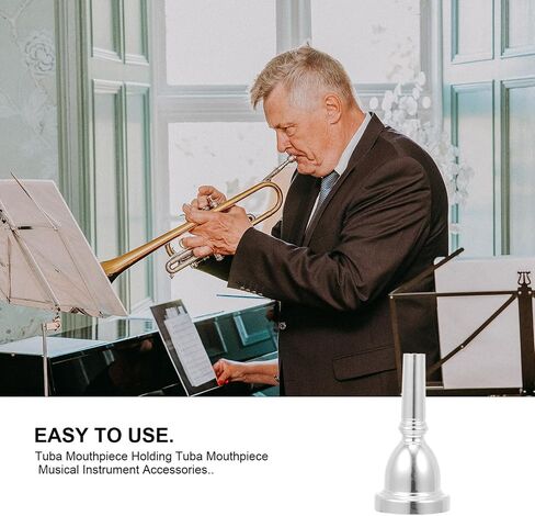 قطعة فم بديلة من النحاس توبا من تويفيان للآلات الموسيقية، ملحق نحاسي مطلي بالفضة، سهلة التنظيف وآمنة للاستخدام، للاعبين والطلاب المتوسطين in Kuwait