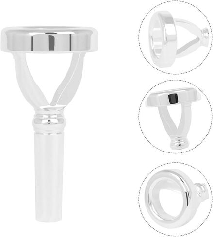 Kisangel Silver Tuba Mouthpiece Replacement Brass Accessory for Tuba Practice Trainer Instrument Part Suitable for Brass Players in Kuwait