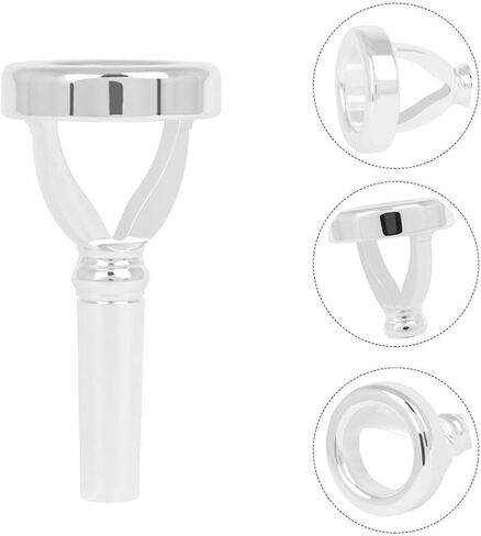 Beaupretty Silver Plated Tuba Mouthpiece Accessory for Brass Instruments Lip Exerciser Trainer for Wind Instrument Practice Tuba Part Compatible with Models in Kuwait