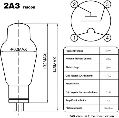 Heritage Series 2A3 Vacuum Tube Matched Pair (2 Pack) in Kuwait