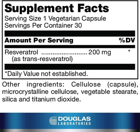 Douglas Laboratories Resveratrol | Antioxidant Support for Cardiovascular, Neurological, Metabolic and Mitochondrial Health | 30 Capsules in Kuwait