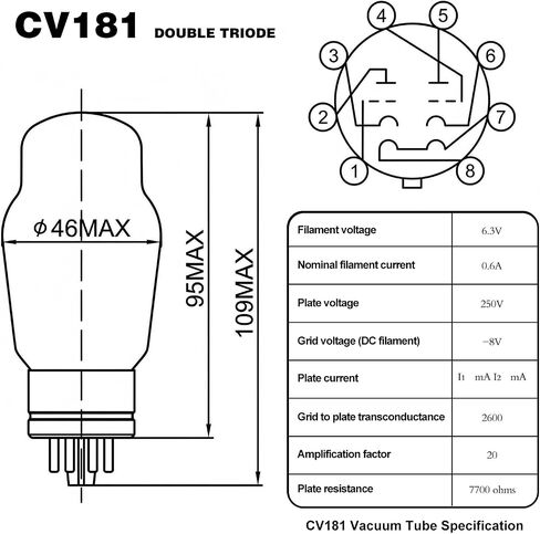 زوج متطابق من أنبوب التفريغ CV181/6SN7 من سلسلة Aurora (عبوتان) in Kuwait