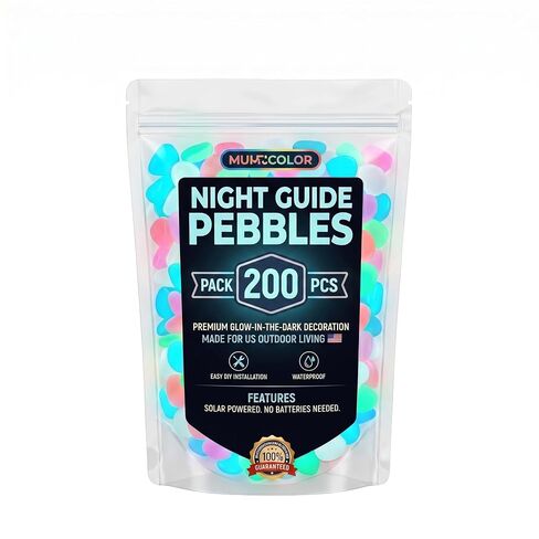 2026 New Colorful Glow-in-the-Dark Garden Stones, Rainbow Luminous Pebbles Night Guide Glowing Rocks for Outdoor Walkway Patio Lawn Yard Landscaping, Fish Tank Aquarium Decorations (Colorful,400pcs) in Kuwait