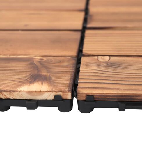 Interlocking Flooring Tiles 36 Pack 12x12 for Patio Deck Balcony Outdoor Indoor DIY Wood Tile Carbonized Brown in Kuwait