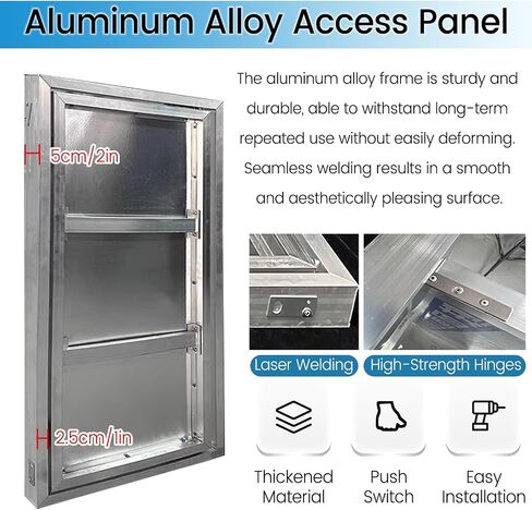 Recessed Touch Latch Tile Access Door, Magnetic Push-to-Open Hatch Cover for Walls, Concealed Inspection Panel for Showers (12x28in / 30x70cm) in Kuwait