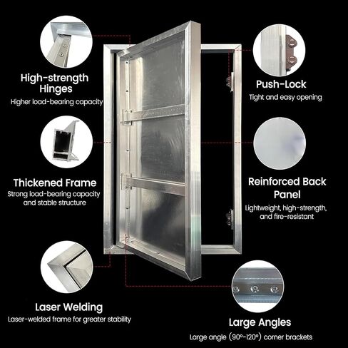 Recessed Touch Latch Tile Access Door, Magnetic Push-to-Open Hatch Cover for Walls, Concealed Inspection Panel for Showers (12x28in / 30x70cm) in Kuwait