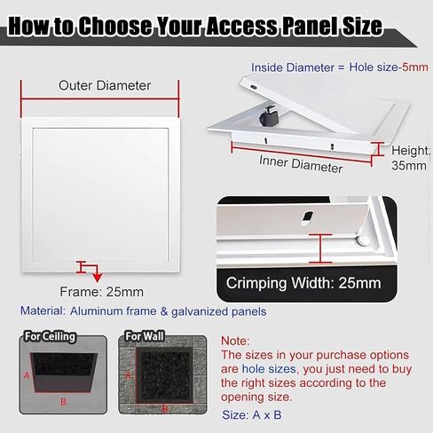 17x22 inch Access Panel, Magnetic Push-to-Open Latch, Gray Decorative Inspection Hatch Cover for Drywall, Wall and Ceiling, Perfect for Residential Plumbing and Electrical Maintenance in Kuwait