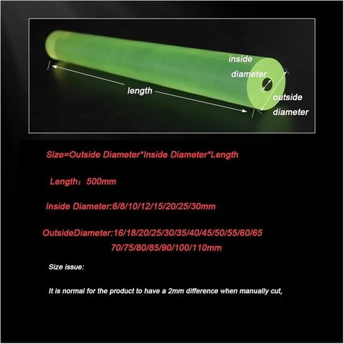 1pc Non-Standard Processing Polyurethane HollowRod,PU Rod, Elastic Rubber(1pcs 95X8X500mm) in Kuwait